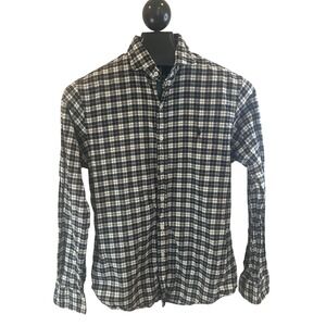 Polo Ralph Lauren Mens Slim Fit Gingham Button Down Shirt Black White Size M‎